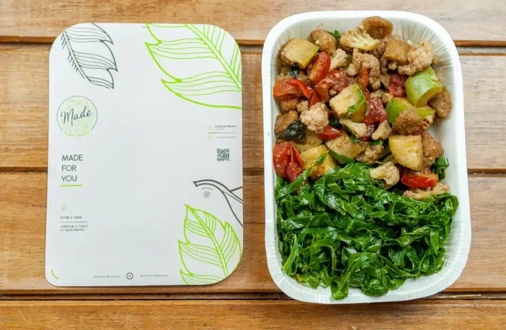 Box of healthy meal from meal prep tech